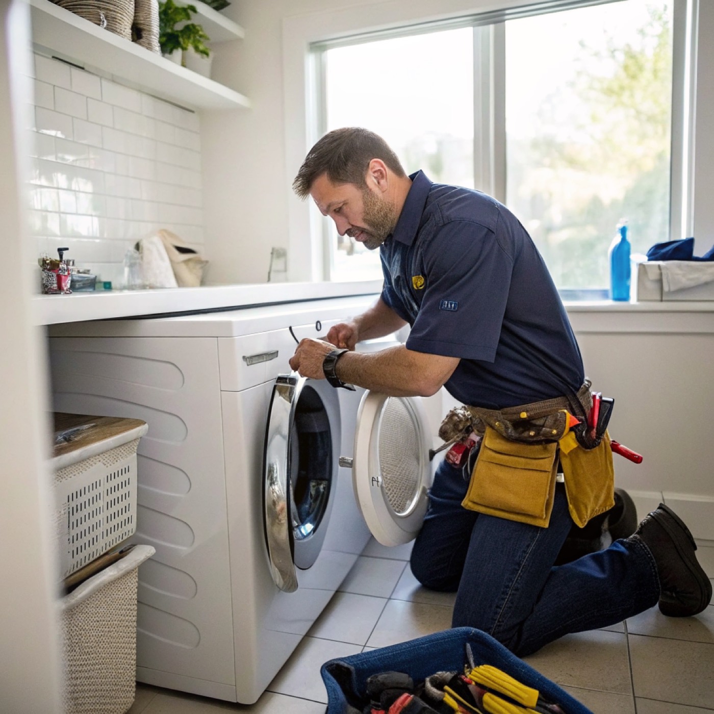 Ruslan working on a home repair project